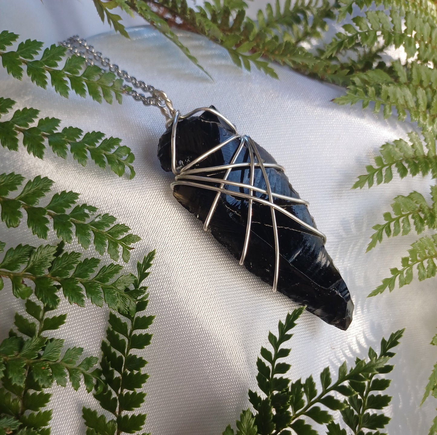 Black Obsidian Arrowhead Pendant