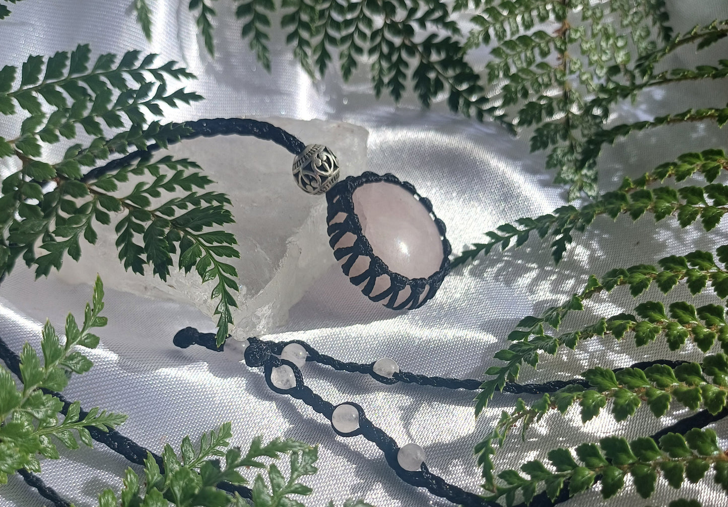 Rose Quartz Macrame