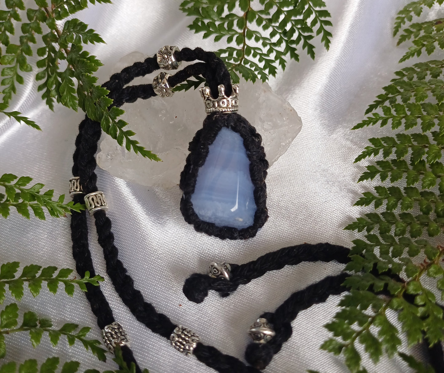 Blue Lace Agate Macrame