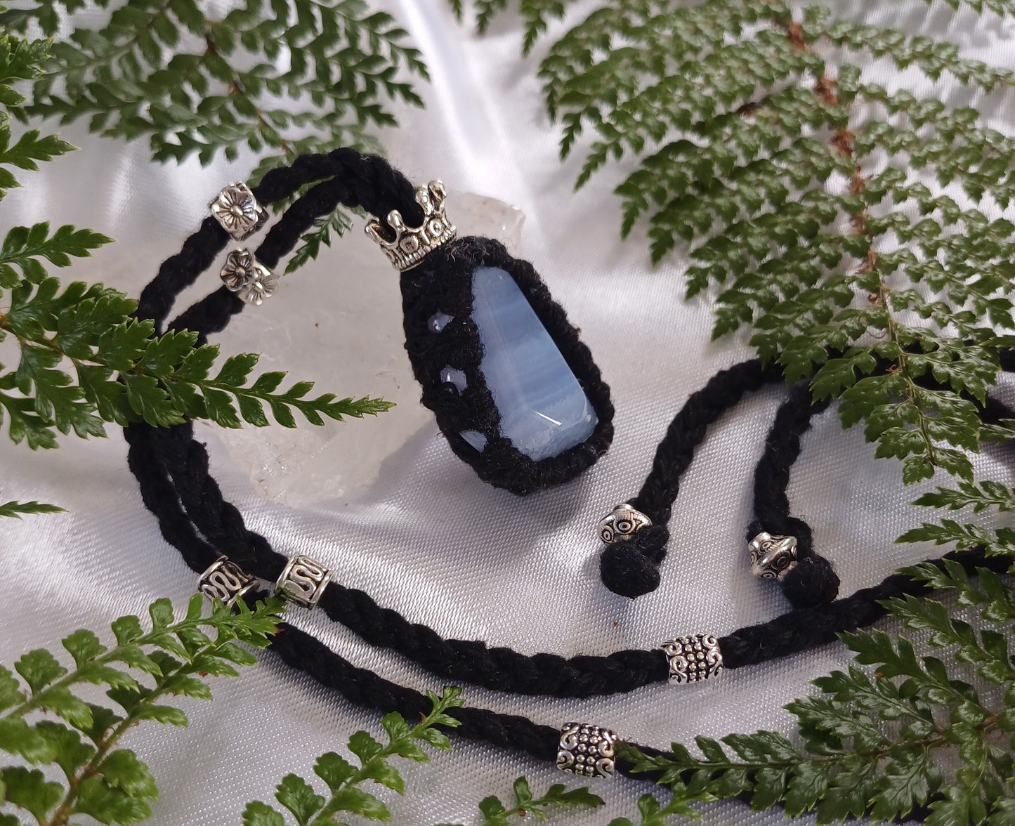 Blue Lace Agate Macrame