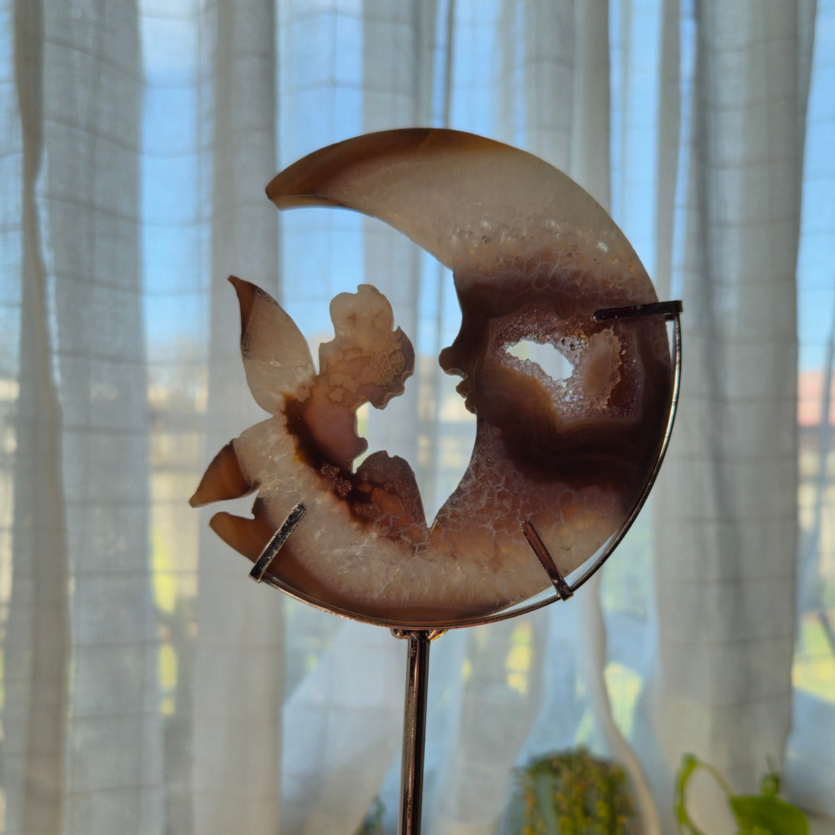 Banded Agate Fairy with Moon