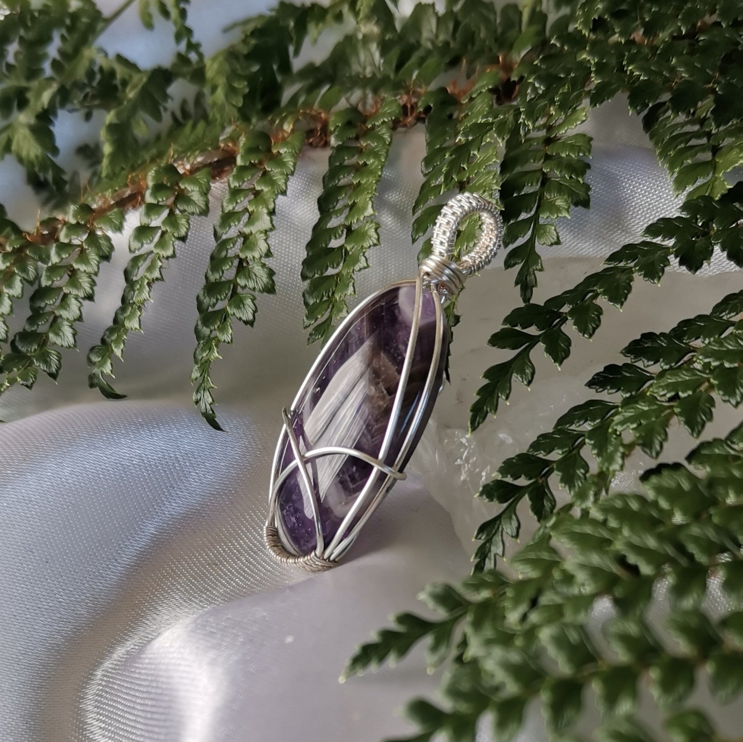 Chevron Amethyst Crystal Pendant