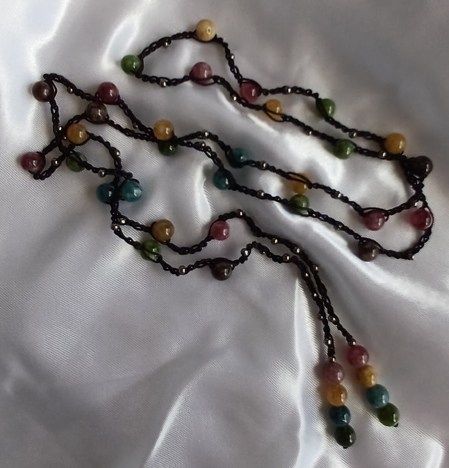 Mixed Tourmaline Macrame