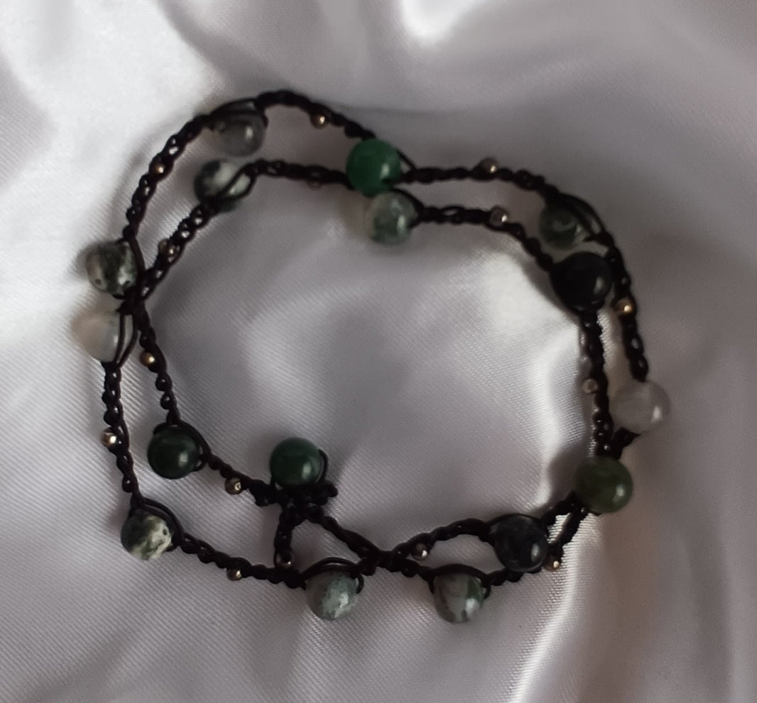 Moss Agate Macrame