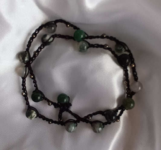 Moss Agate Macrame