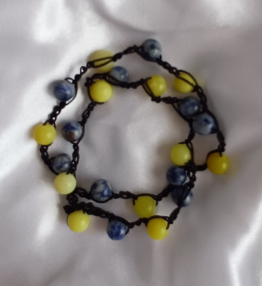 Sodalite & Jade Macrame #1