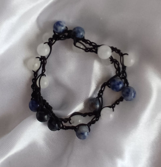 Sodalite & Jade Macrame #2