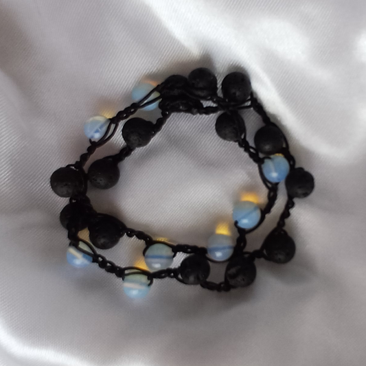 Opalite & Lava Macrame