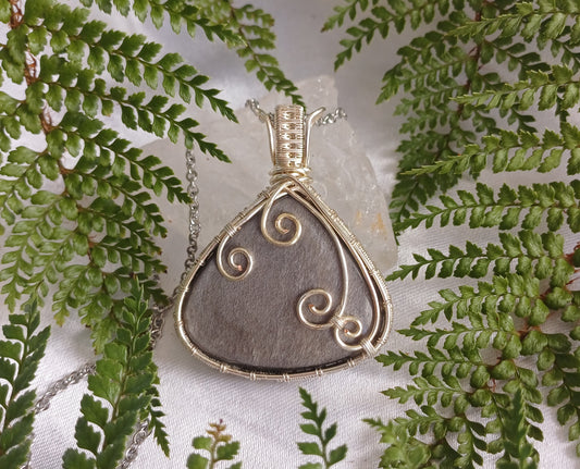 Silver Sheen Obsidian Pendant