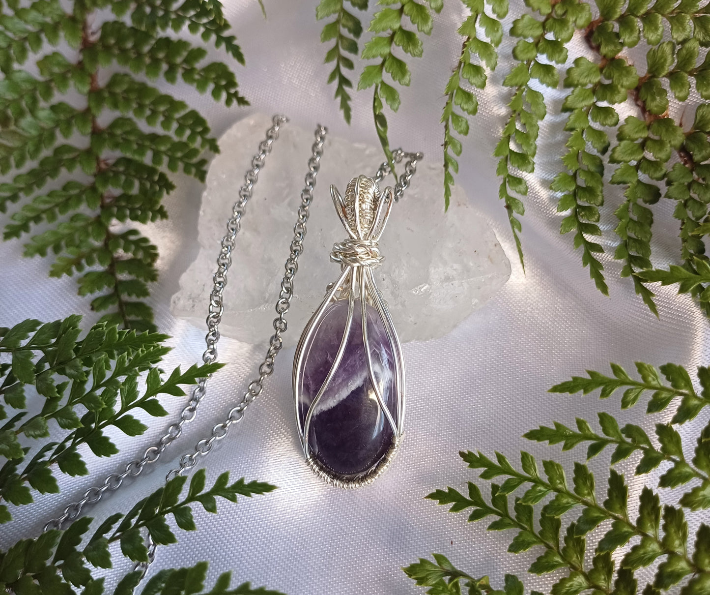 Chevron Amethyst Pendant