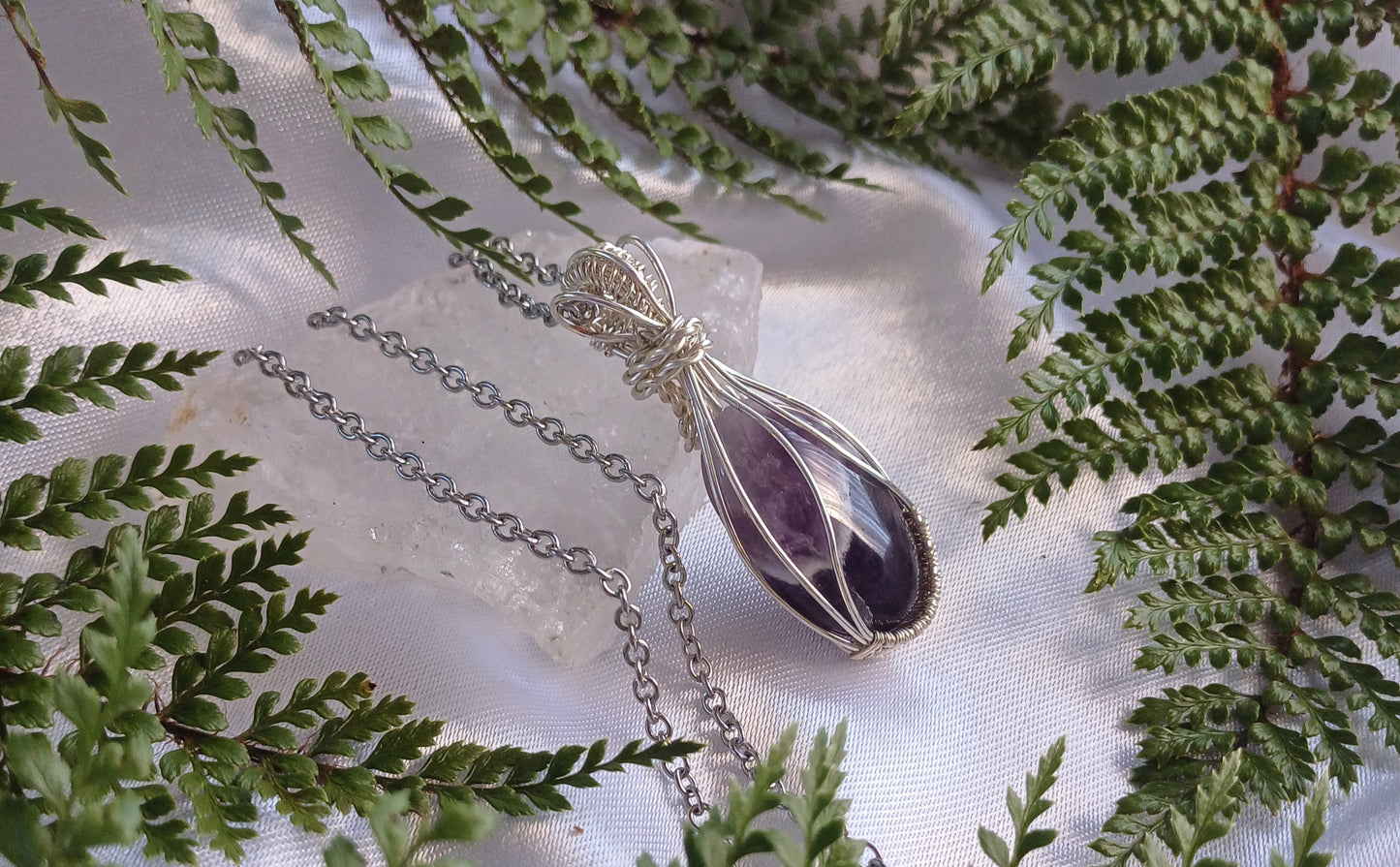 Chevron Amethyst Pendant