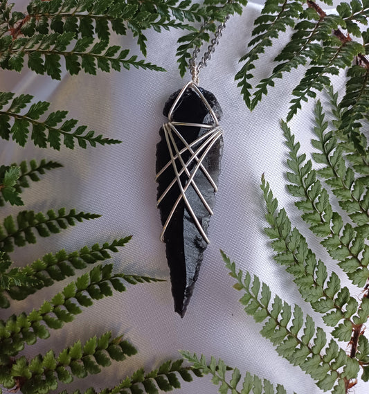 Black Obsidian Arrowhead Pendant