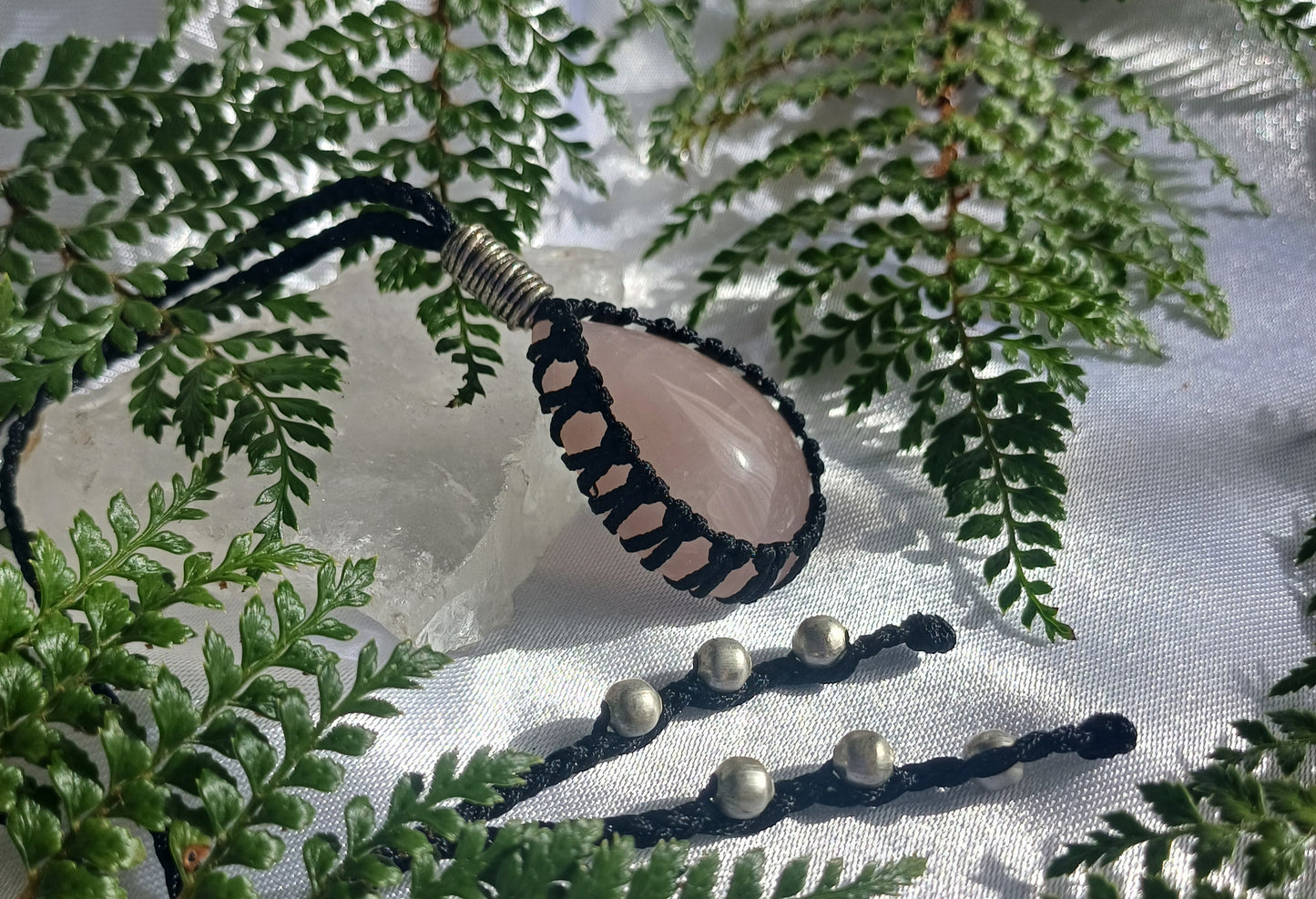 Rose Quartz Macrame