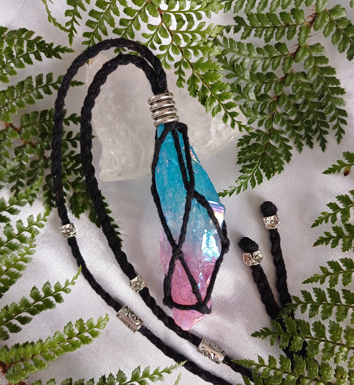 Aura Quartz Macrame