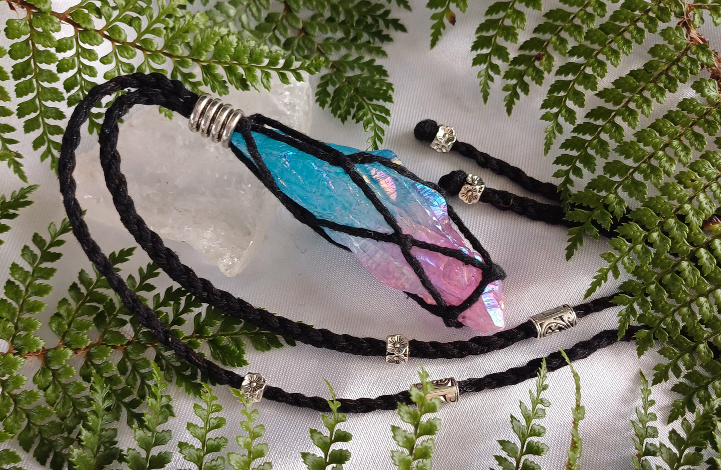 Aura Quartz Macrame