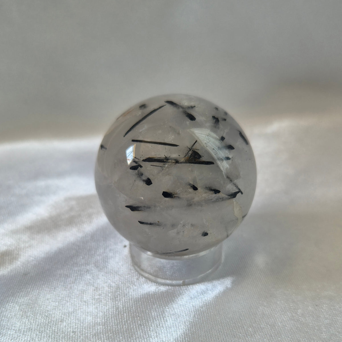 Tourmaline in Quartz Sphere
