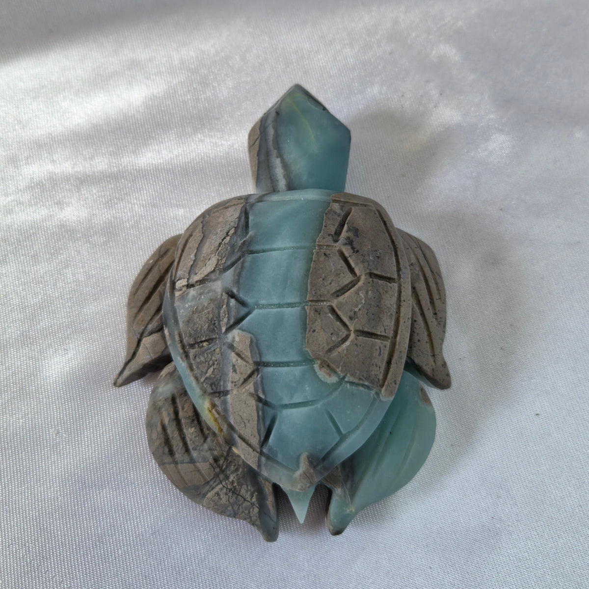 Cyan-Grey Calcite Turtle