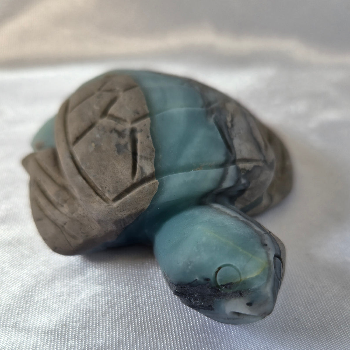 Cyan-Grey Calcite Turtle