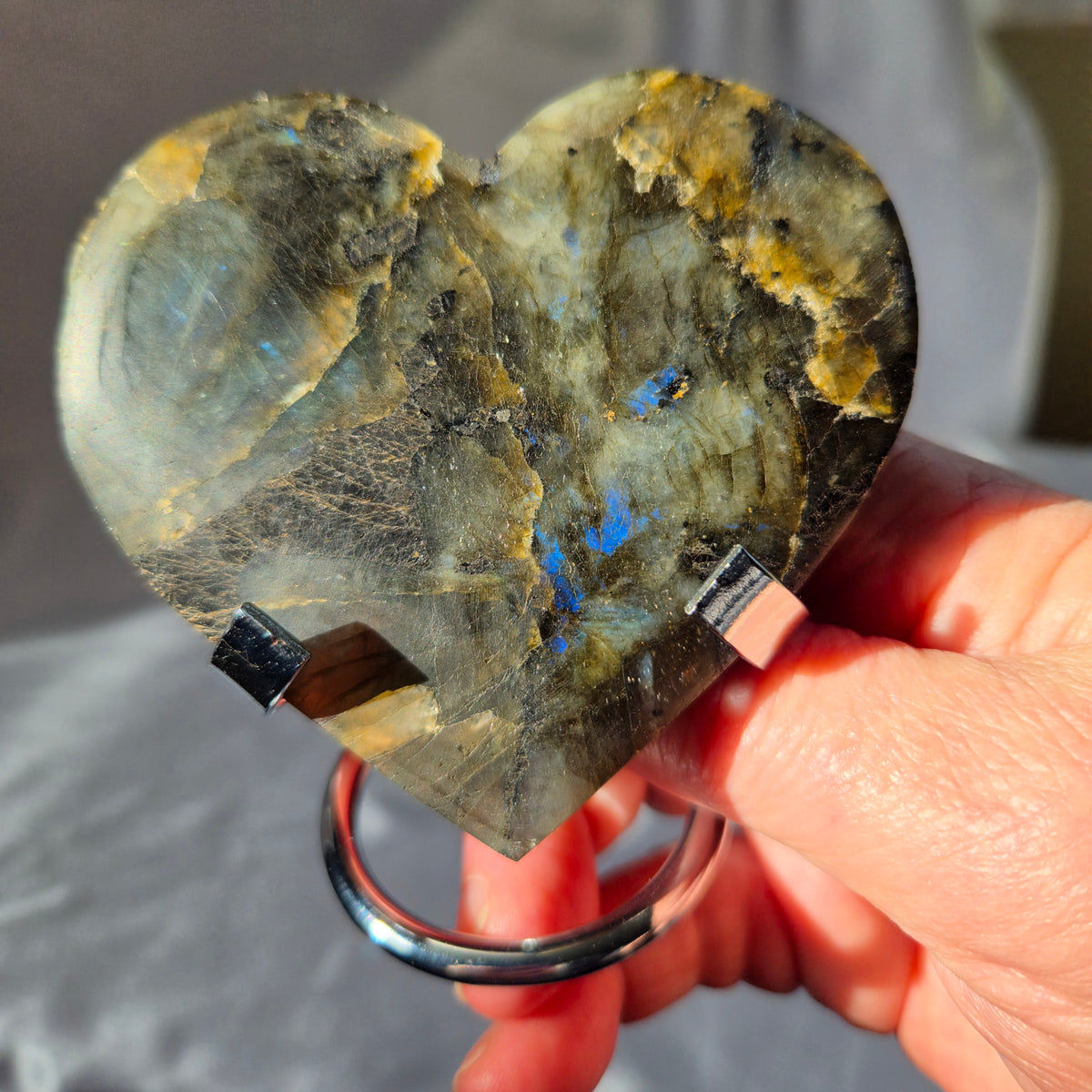 Labradorite Heart