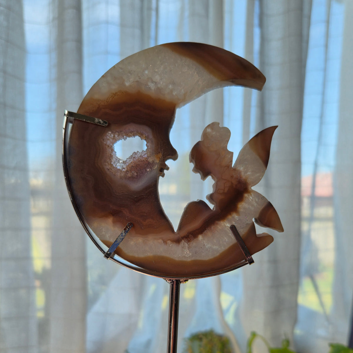 Banded Agate Fairy with Moon