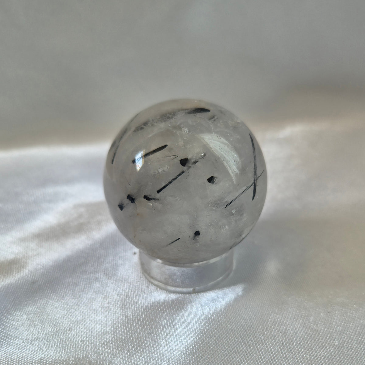 Tourmaline in Quartz Sphere