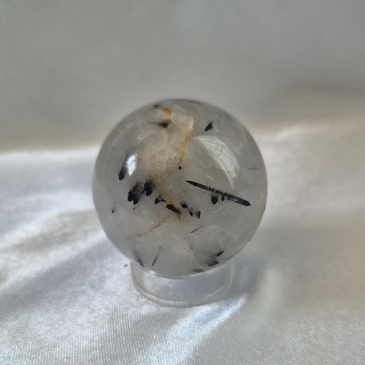 Tourmaline in Quartz Sphere
