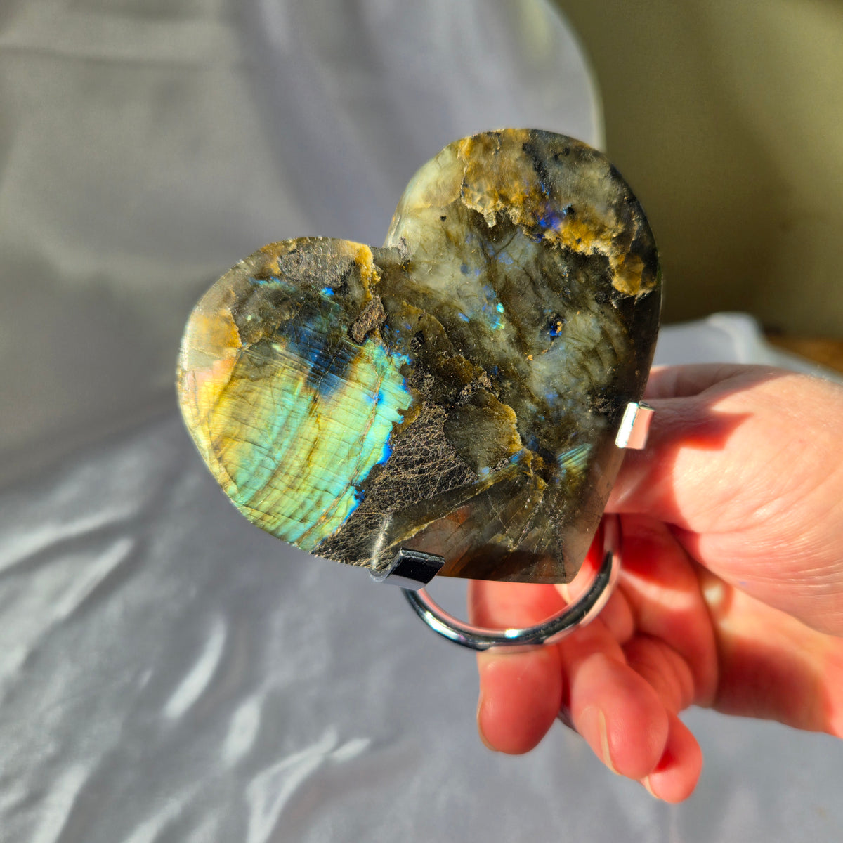 Labradorite Heart