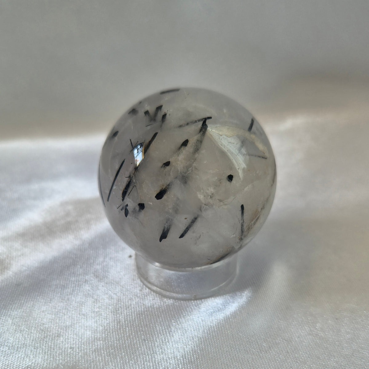Tourmaline in Quartz Sphere