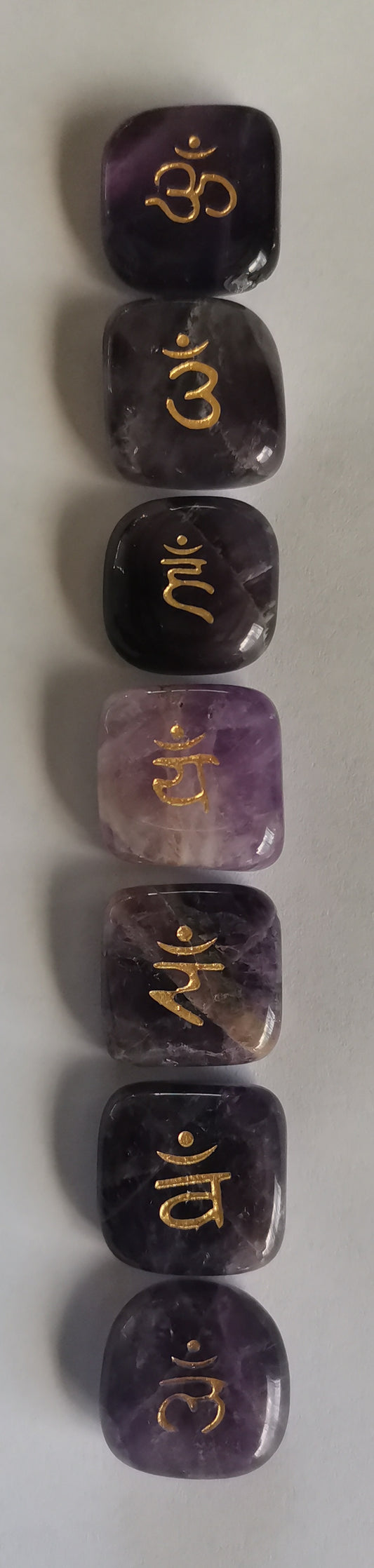 Chakra Sanskrit Amethyst Stones