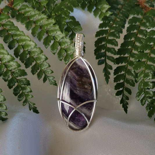 Chevron Amethyst Crystal Pendant